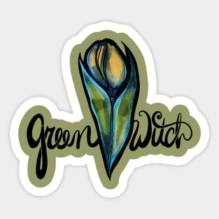 Green Witch Sticker